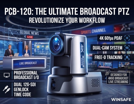 WINSAFE stellt PCB-120 vor: Ein neuer Maßstab für 4K60-Broadcast-PTZ-Kameras